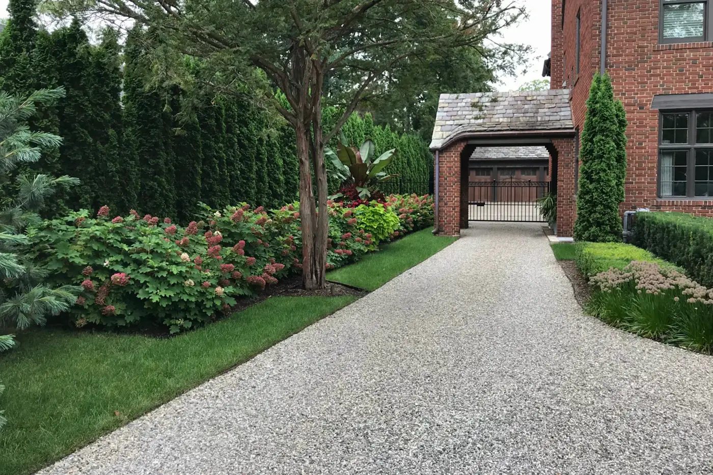 Compacted gravel driveway at a home